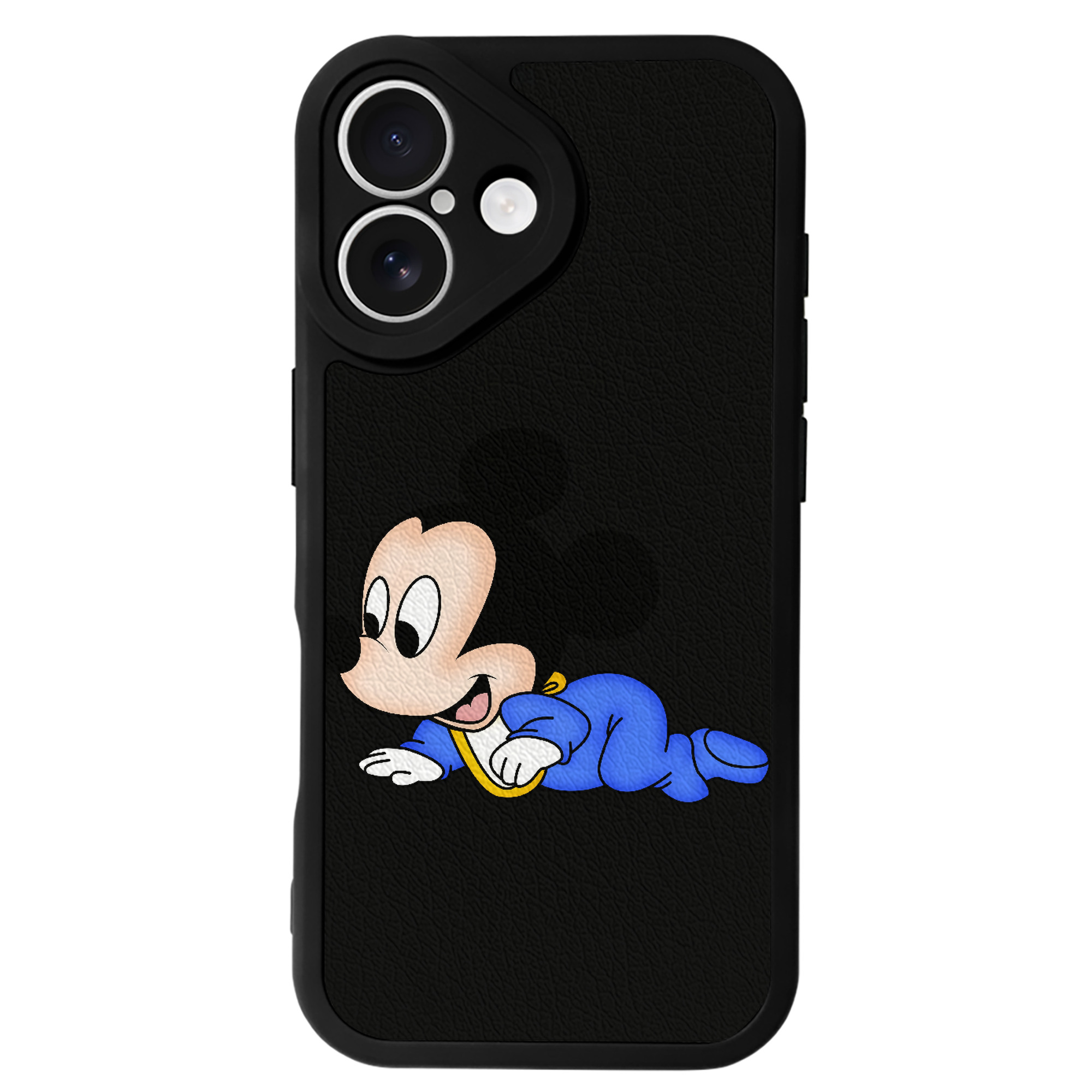 （画像用） ミッキーマウス Mickey Mouse 【iPhone 16シリーズ対応】シリコンスマホケース（レザー調） 材質：シリコン